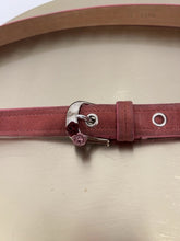 Load image into Gallery viewer, MIU miu Pink Pink suede rose bud detail belt, Size 85
