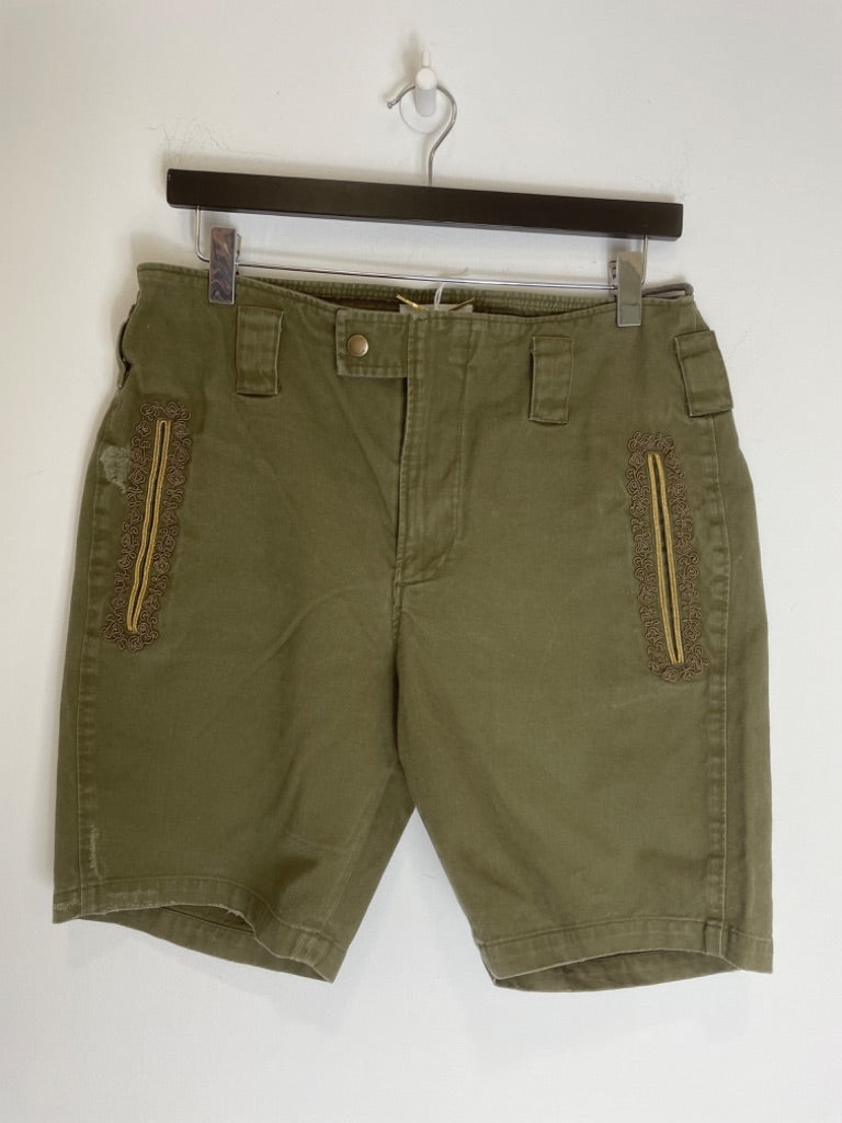 saint laurent paris khaki khaki detailed shorts, Size 38