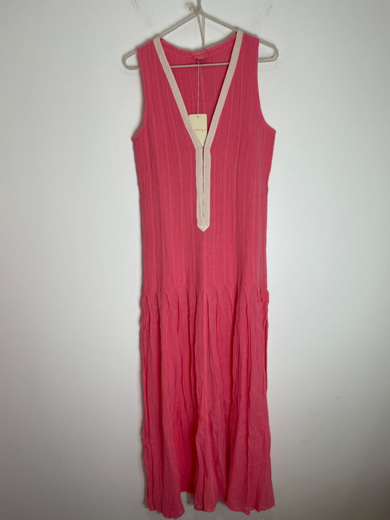 Ambas Italy Strawberry Pink Margherita Long Dress, Size 2