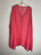 Load image into Gallery viewer, Ambas Italy Strawberry Pink Panarea Velvet Trim Poncho, Size One Size
