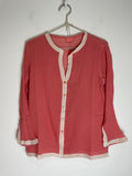 Ambas Italy Rose Ruffolo Cotton Beach Shirt, Size M/L