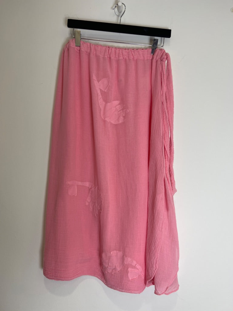 ambas pink pull on muslin cotton skirt, Size one size