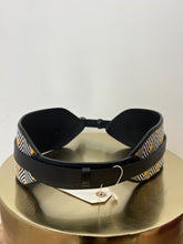 Load image into Gallery viewer, missoni black leather and fabric wide buckle belt, Size small
