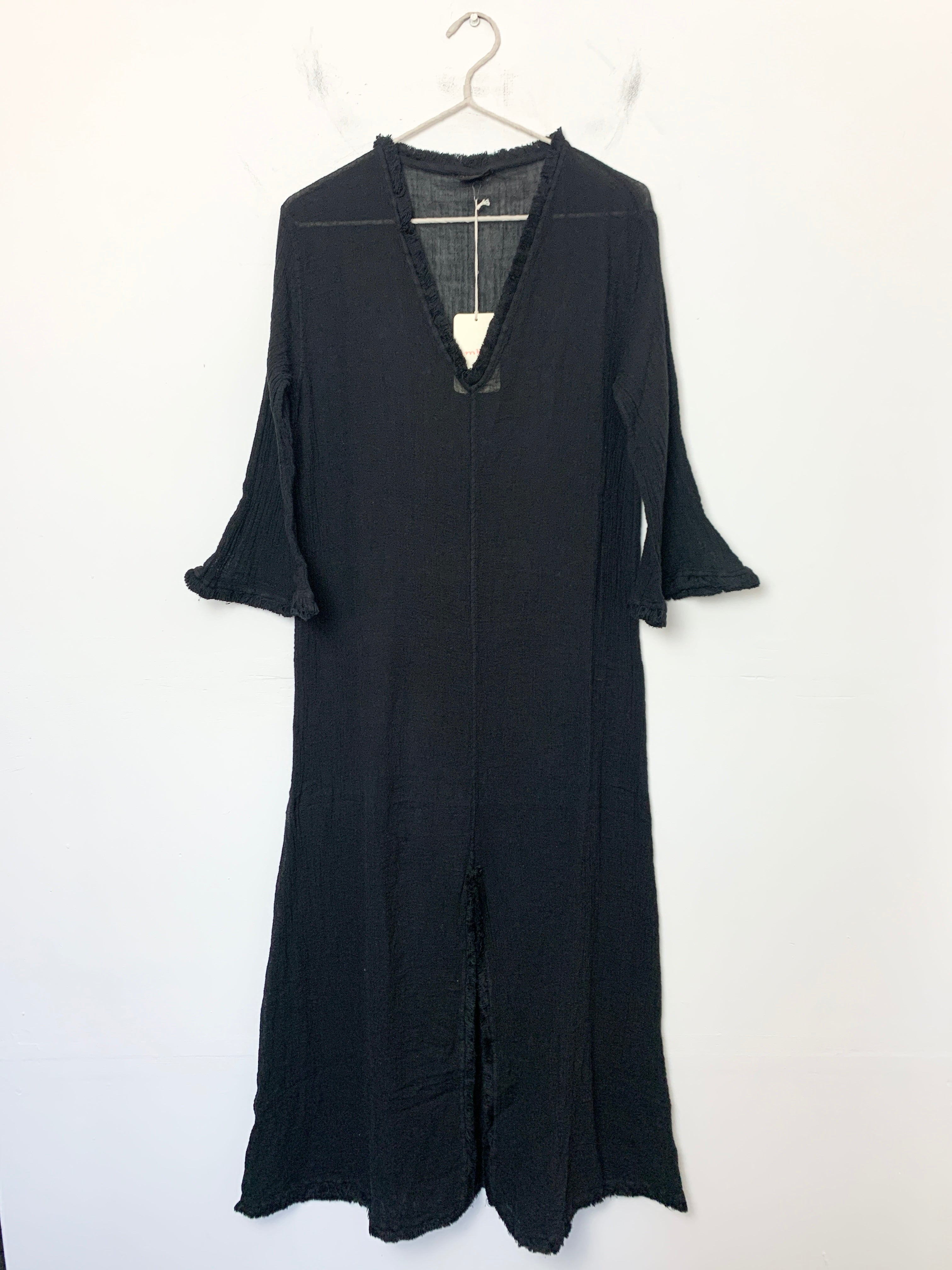 Ambas Italy Black Gea Beach Kaftan - Size 2