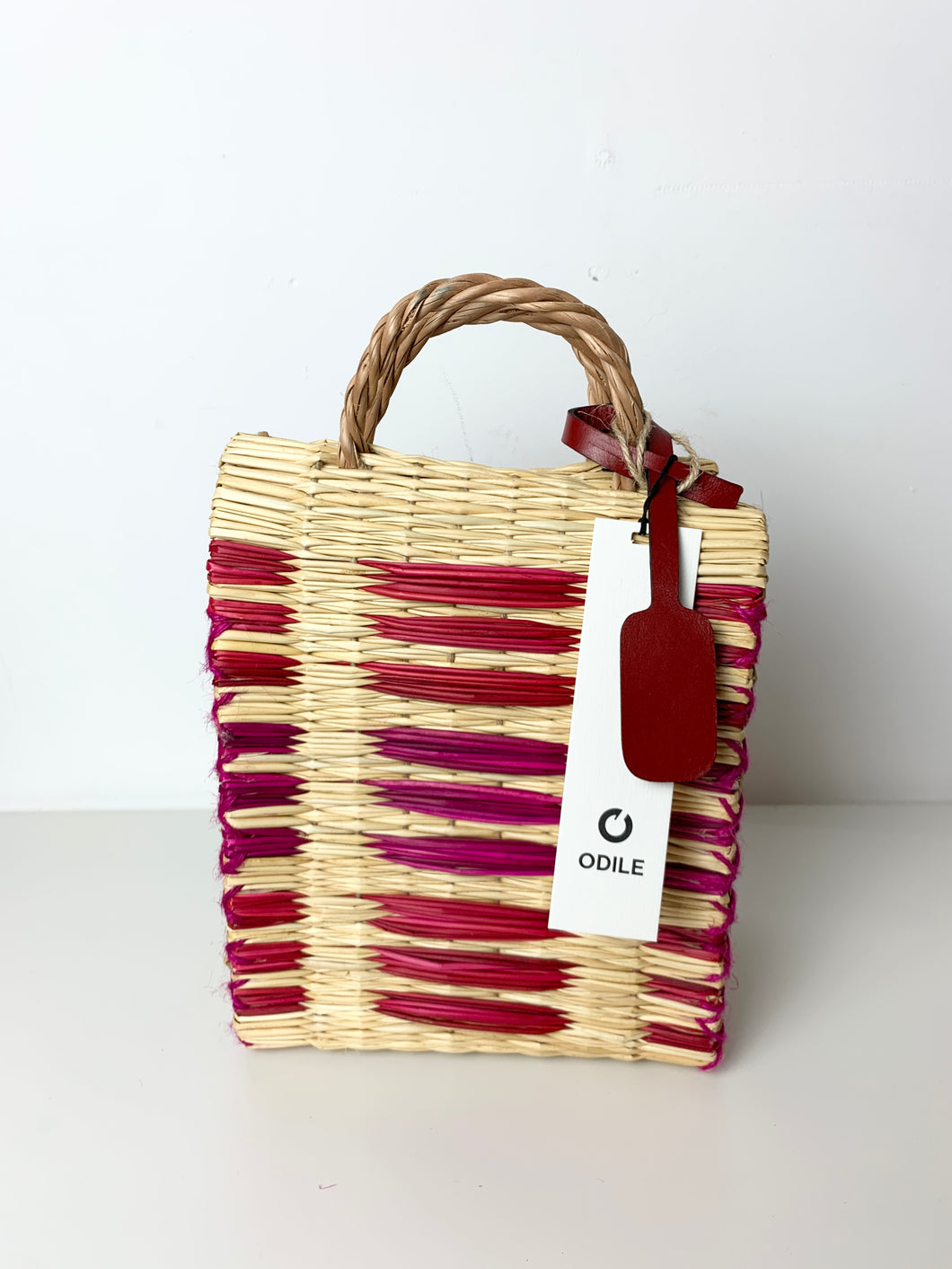 Odile Collective Pink and Red Mathilda Organic Reed Tote