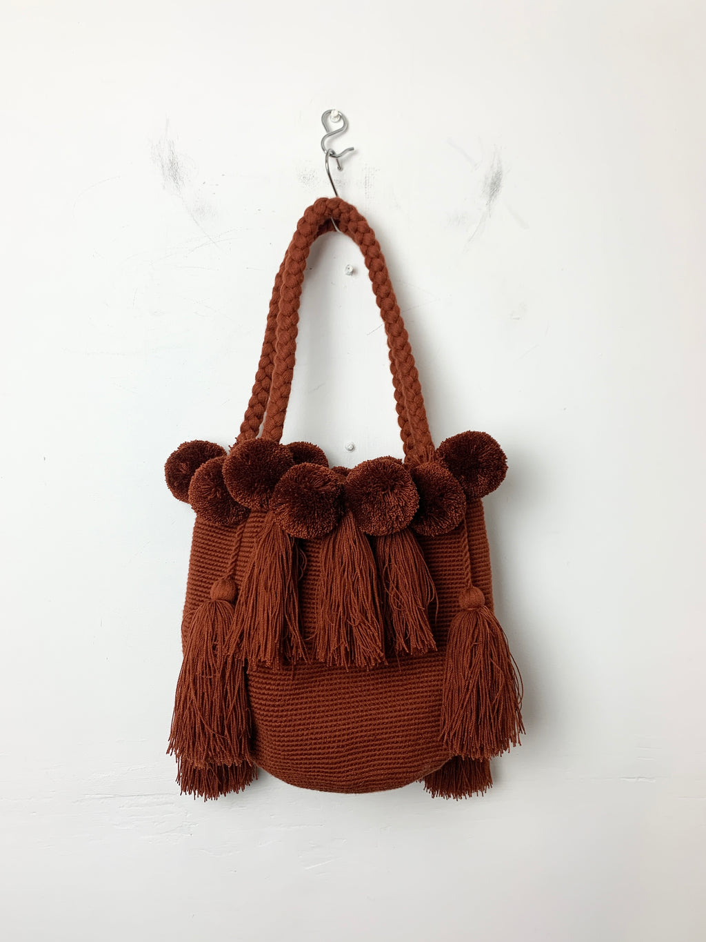 Columbia Collective Wayuu Terracotta Pom Pom Bag