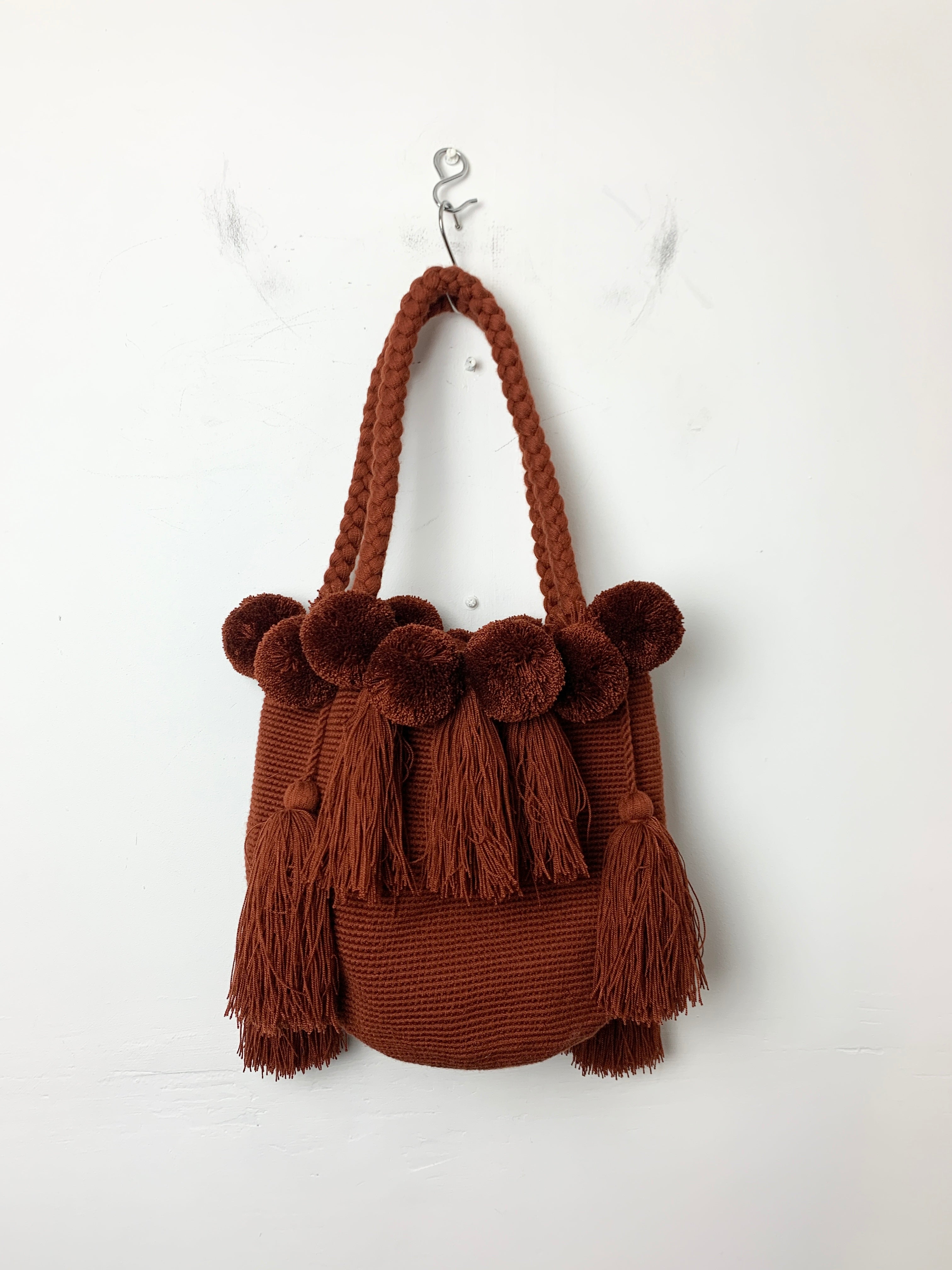 Columbia Collective Wayuu Terracotta Pom Pom Bag