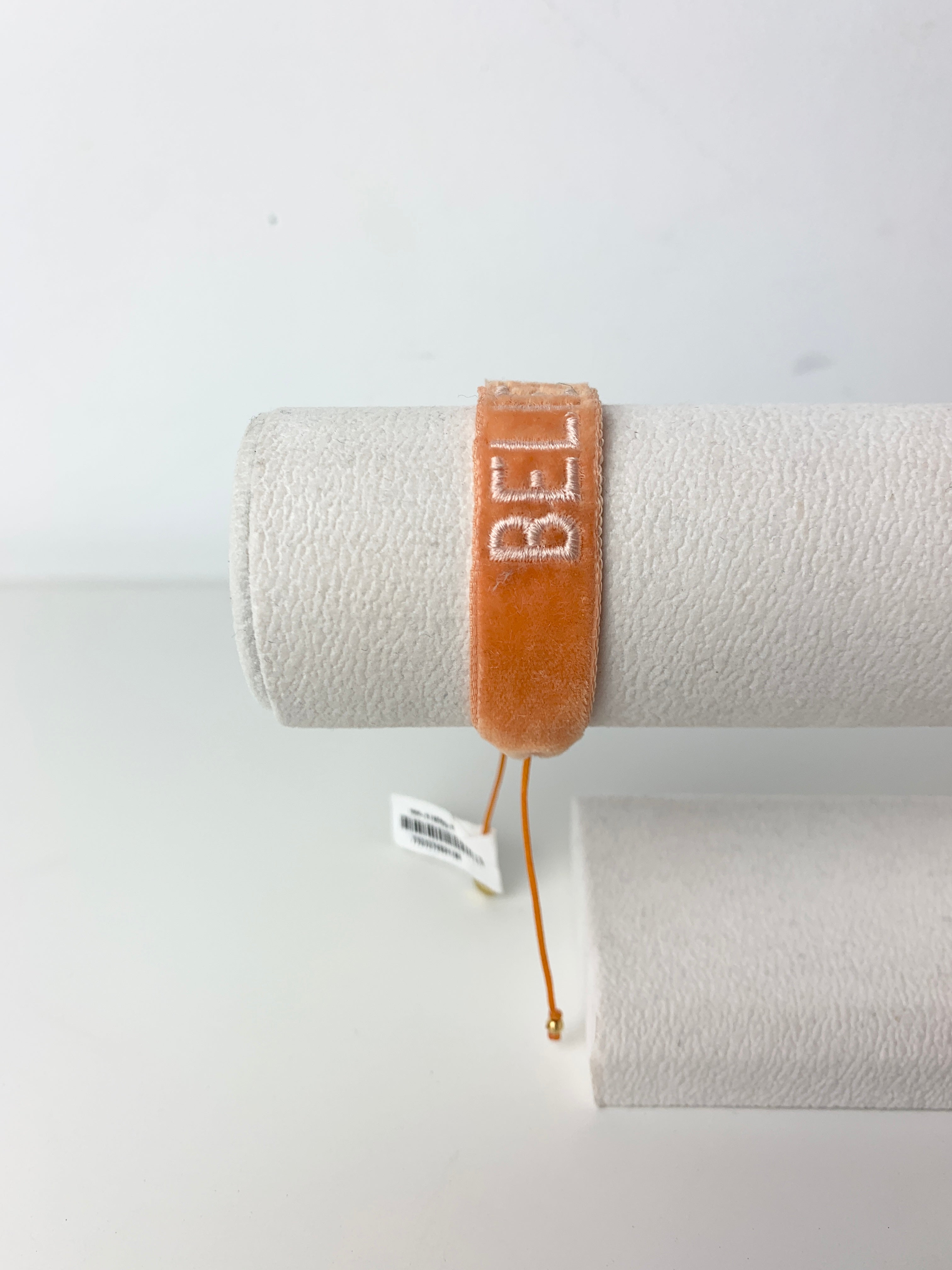 Mishky Orange Velvet 'Believe' Bracelet