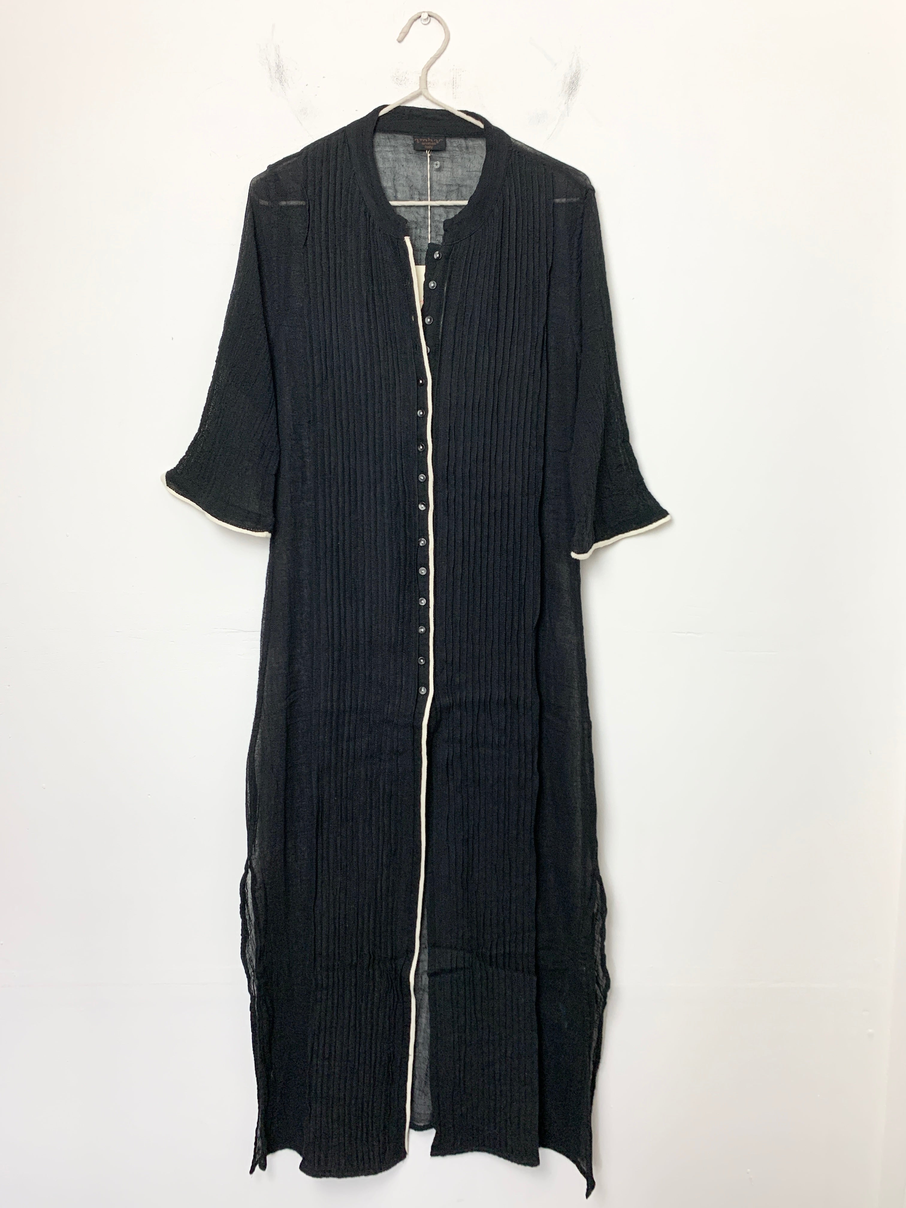 Ambas Italy P.Rotondo Black Beach Kaftan - Size 12