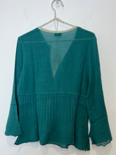 Load image into Gallery viewer, Ambas Italy Green Greca Cotton Shirt, Size M/L
