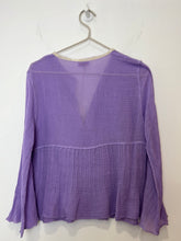 Load image into Gallery viewer, Ambas Italy Lavender Greca Cotton Shirt, Size M/L
