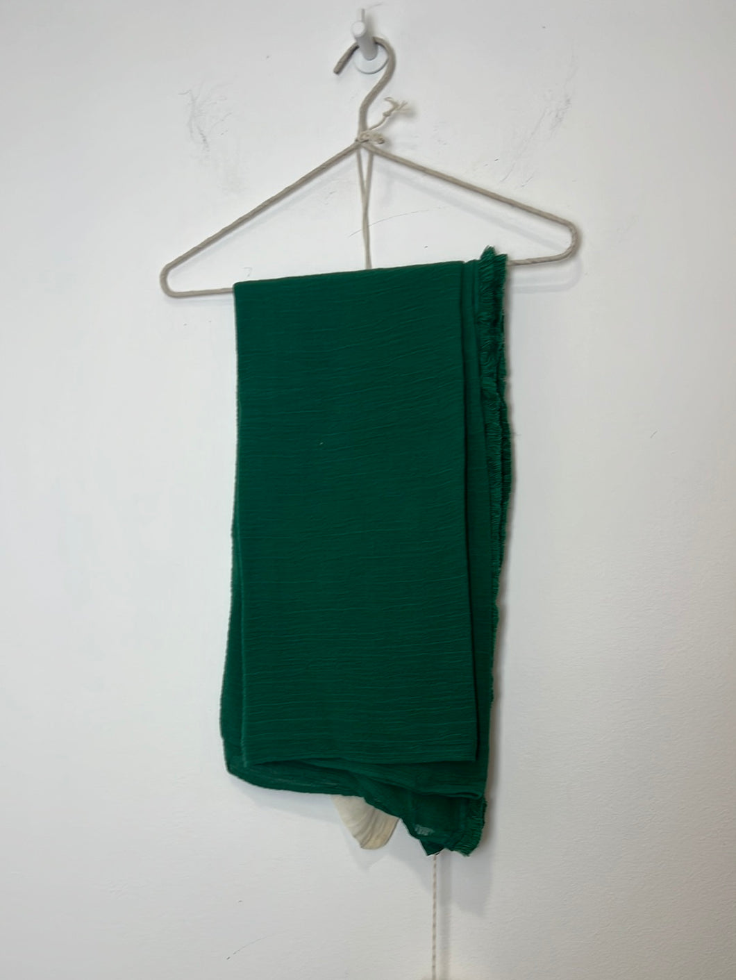 Ambas Italy Bottle Green Pareo Eyelash Cotton Wrap, Size O/S