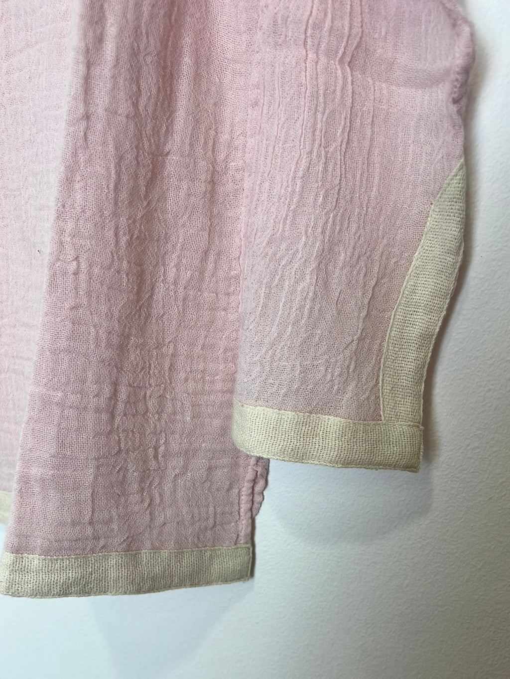 Ambas Italy Pale Pink Ruffolo Cotton Beach Shirt, Size M/L