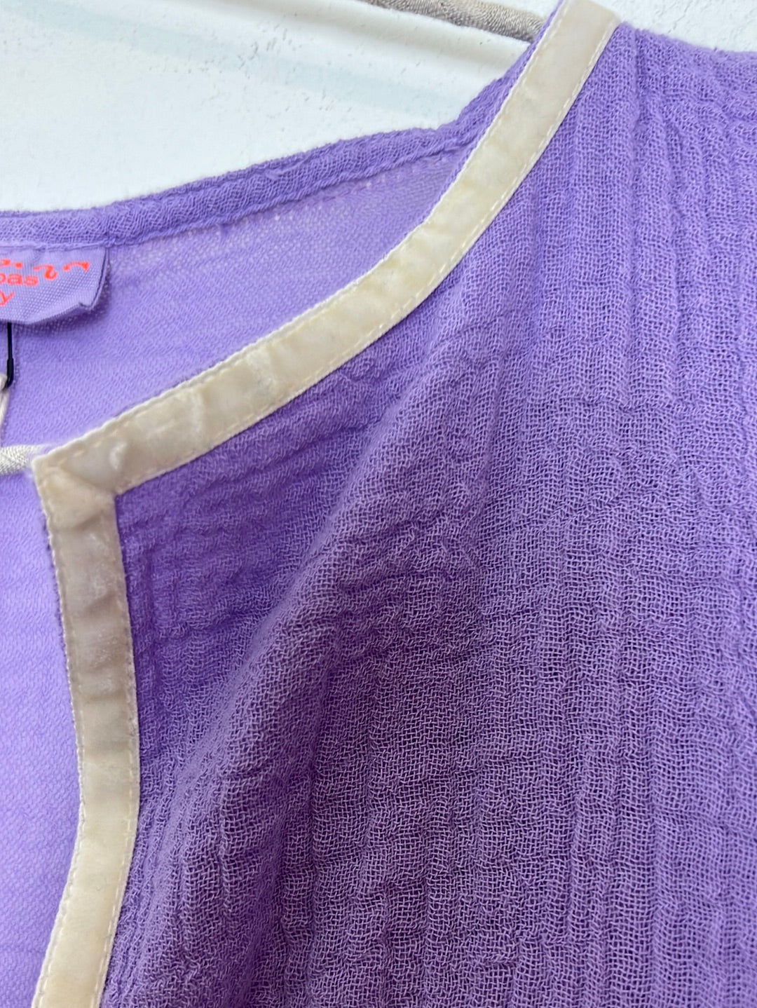 Ambas Italy Lavender Greca Cotton Shirt, Size M/L