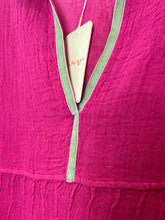 Load image into Gallery viewer, Ambas Italy Fuchsia Greca Cotton Shirt, Size M/L
