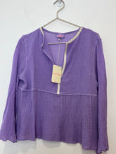 Load image into Gallery viewer, Ambas Italy Lavender Greca Cotton Shirt, Size M/L
