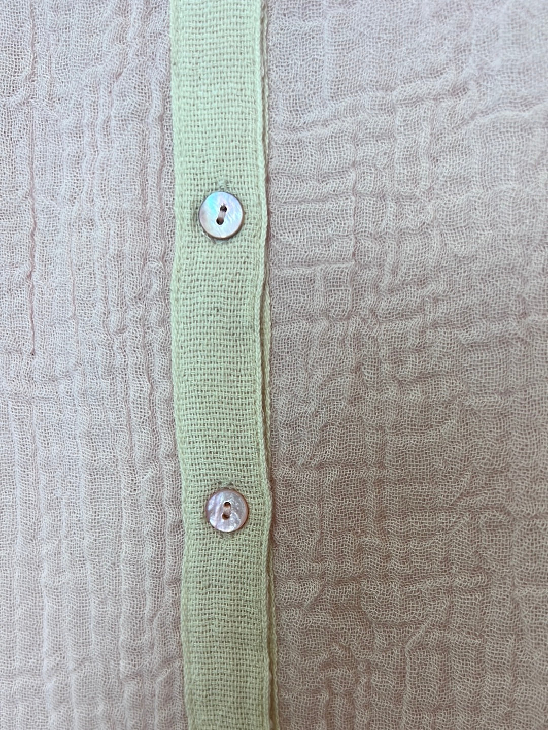 Ambas Italy Pale Pink Ruffolo Cotton Beach Shirt, Size M/L